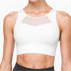 Lululemon Breathe It In Bra Luxtreme Mesh White Cup C/D High Neck sz4